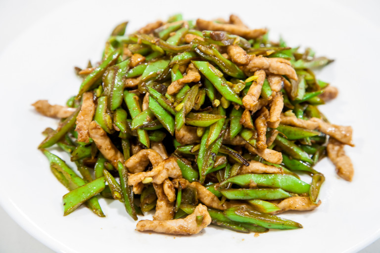 Green Beans with Pork Julienne - completed dish